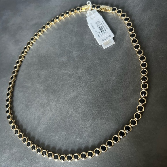 Kendra Scott Carmen Gold Tennis Necklace in Black Spinel NWT 120$ - Picture 1 of 6